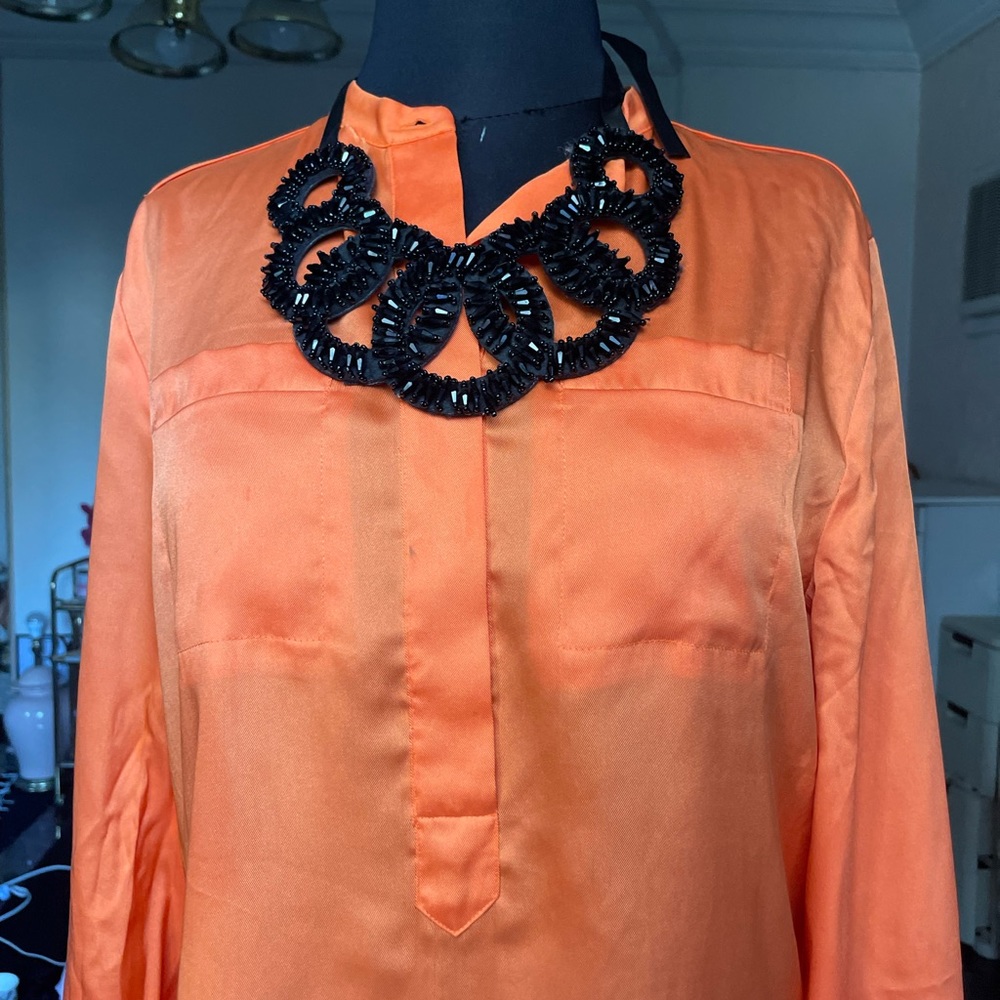 Orange satin top